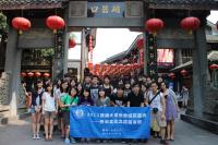Participants joining a guided tour to see some historical architecture in Chongqing